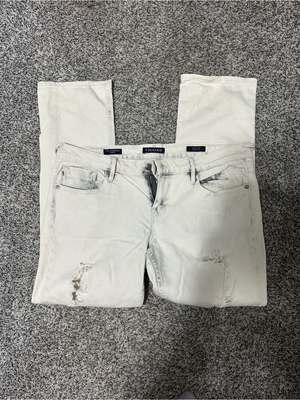 Vigoss Women's White Distressed Skinny Jeans